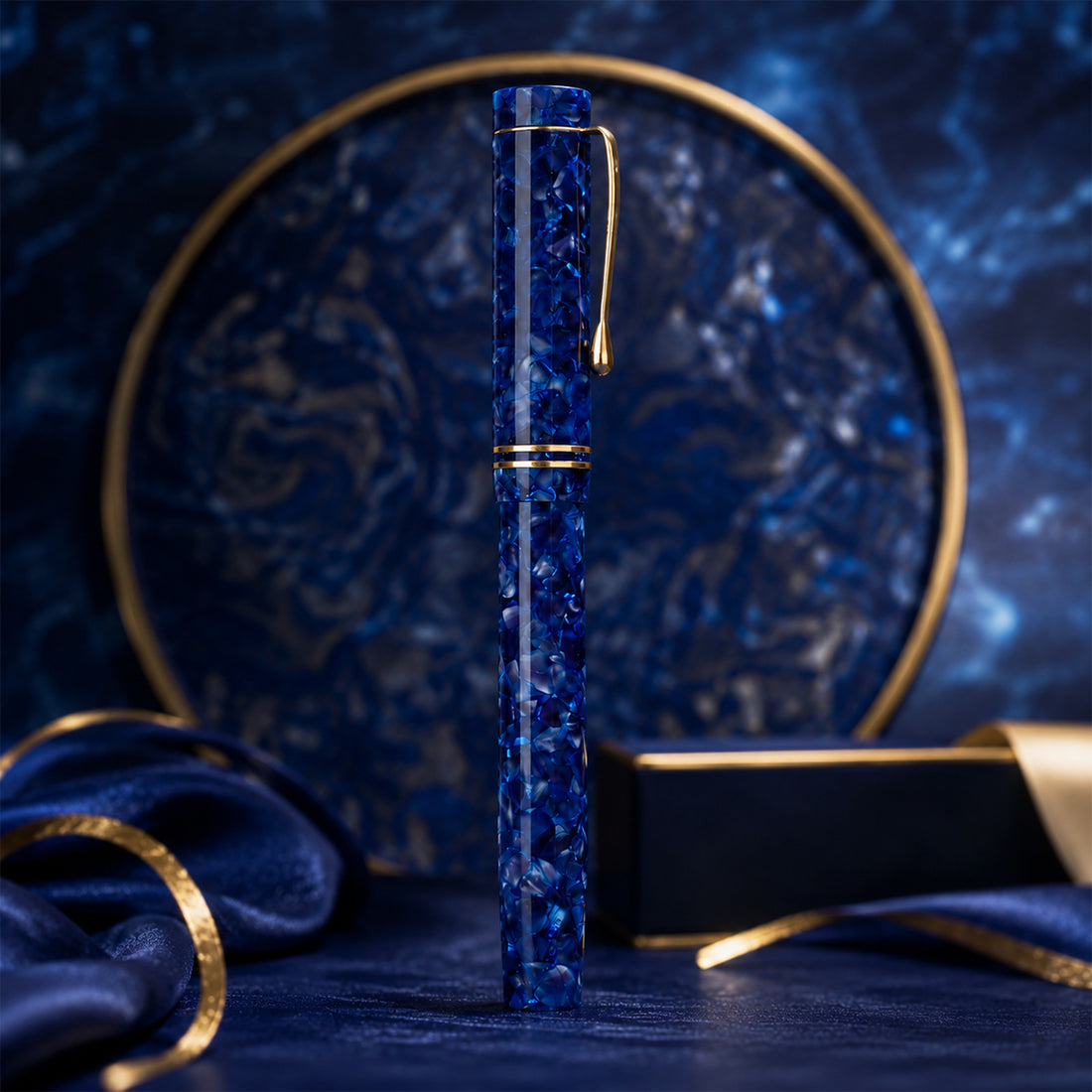 Click Renaissance Premium Acrylic Fountain Pen — Blue Marble