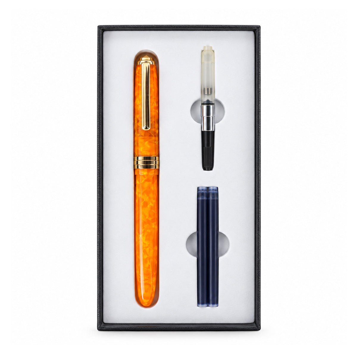 Click Falcon Premium Acrylic Fountain Pen — Sunburst Orange