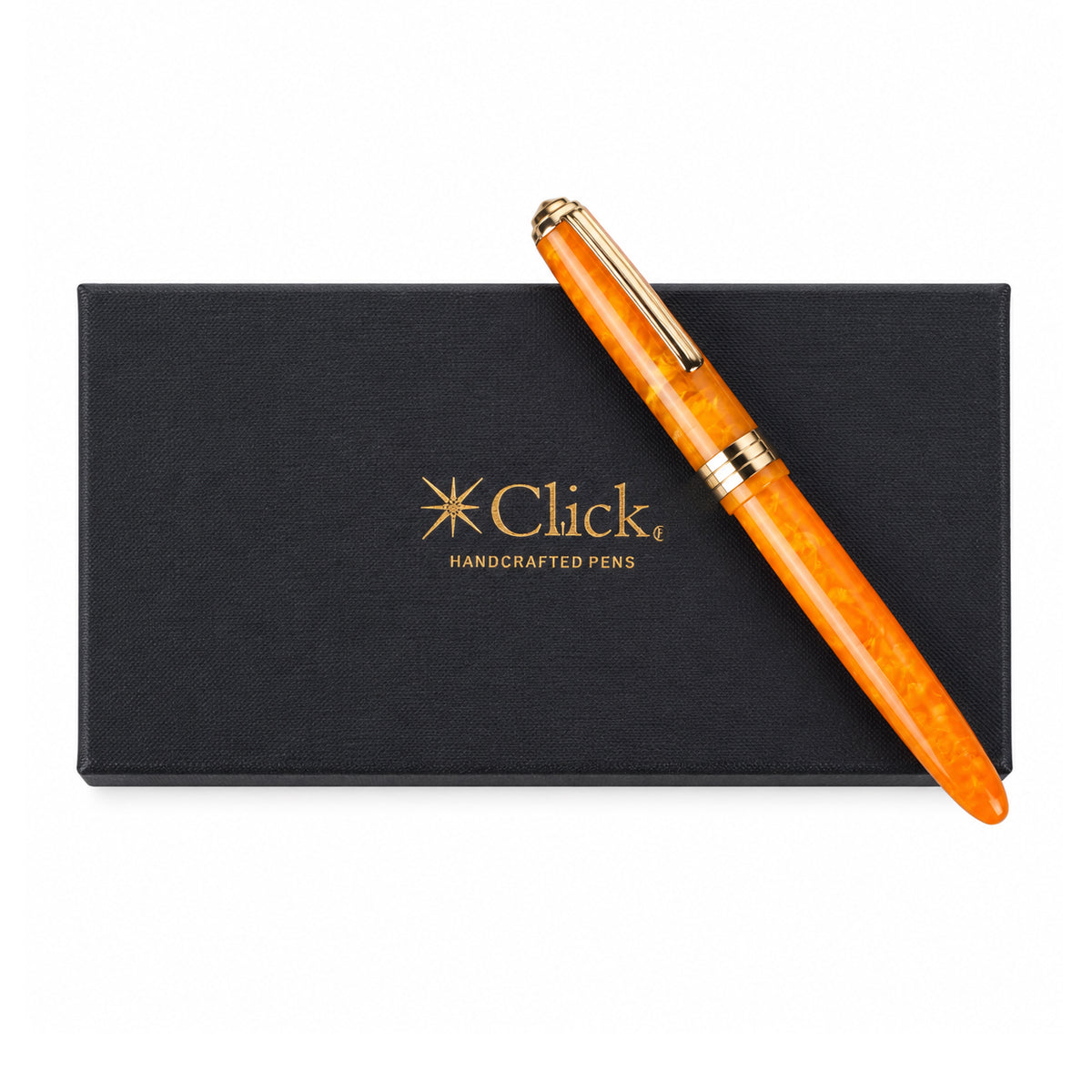 Click Falcon Premium Acrylic Fountain Pen — Sunburst Orange