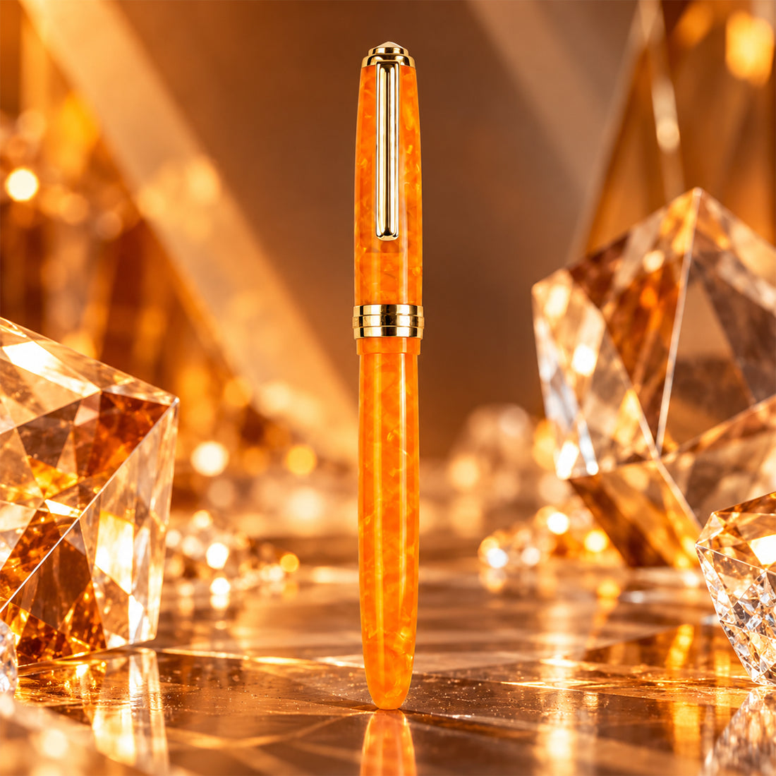 Click Falcon Premium Acrylic Fountain Pen — Sunburst Orange