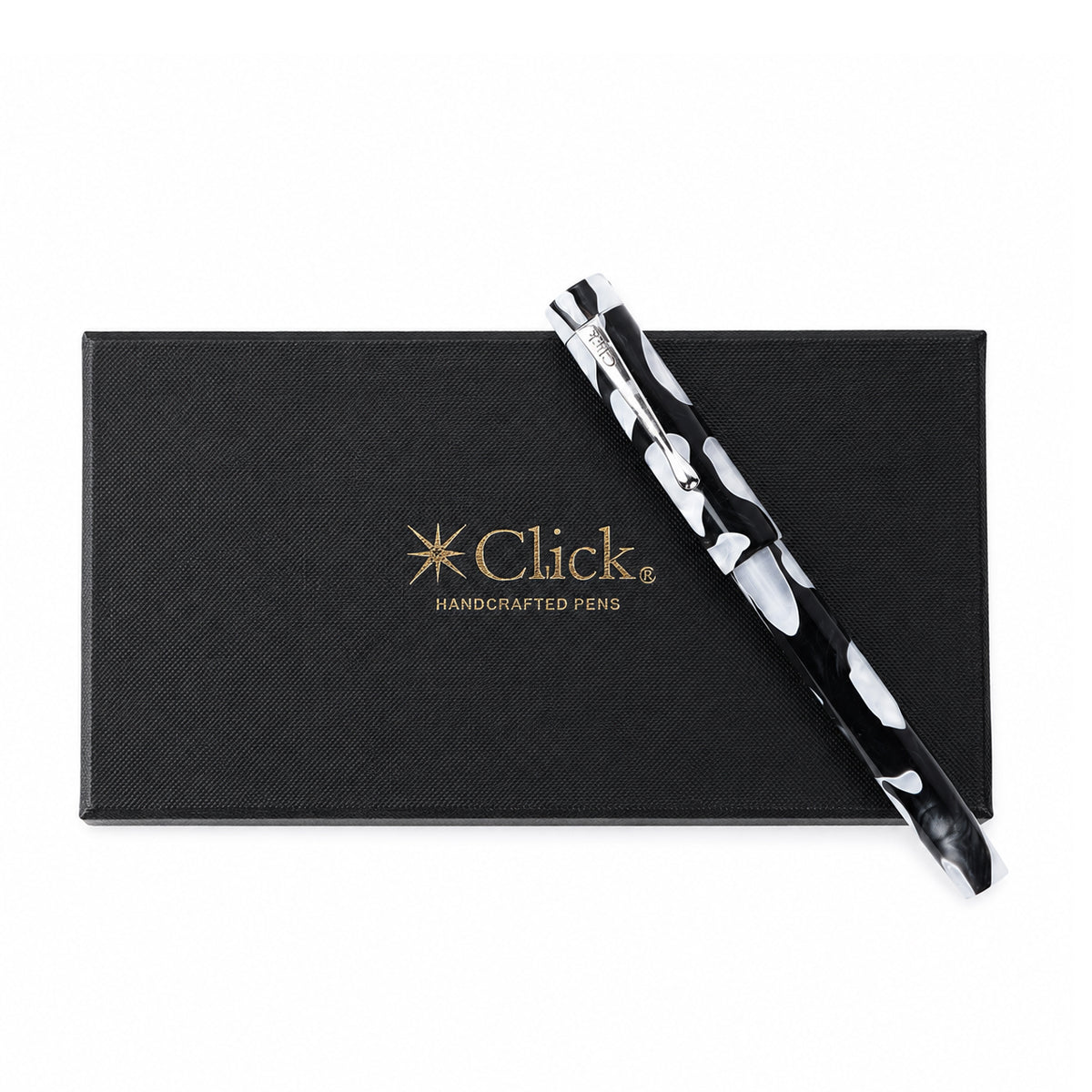 Click Century Black & White Acrylic Fountain Pen — Medium Nib