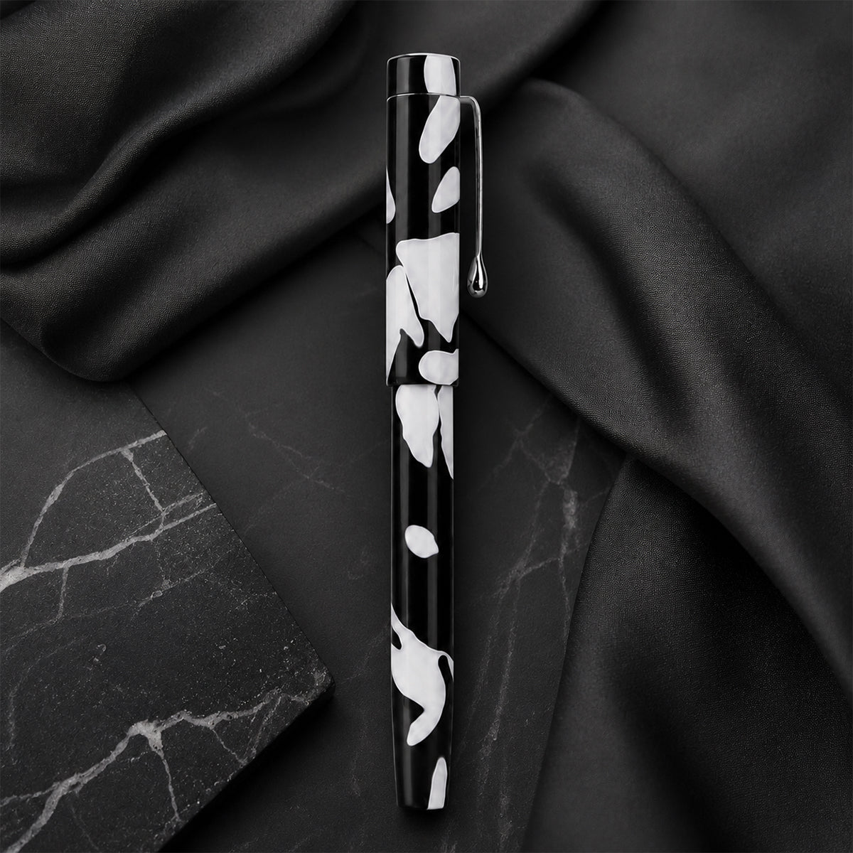 Click Century Black & White Acrylic Fountain Pen — Medium Nib