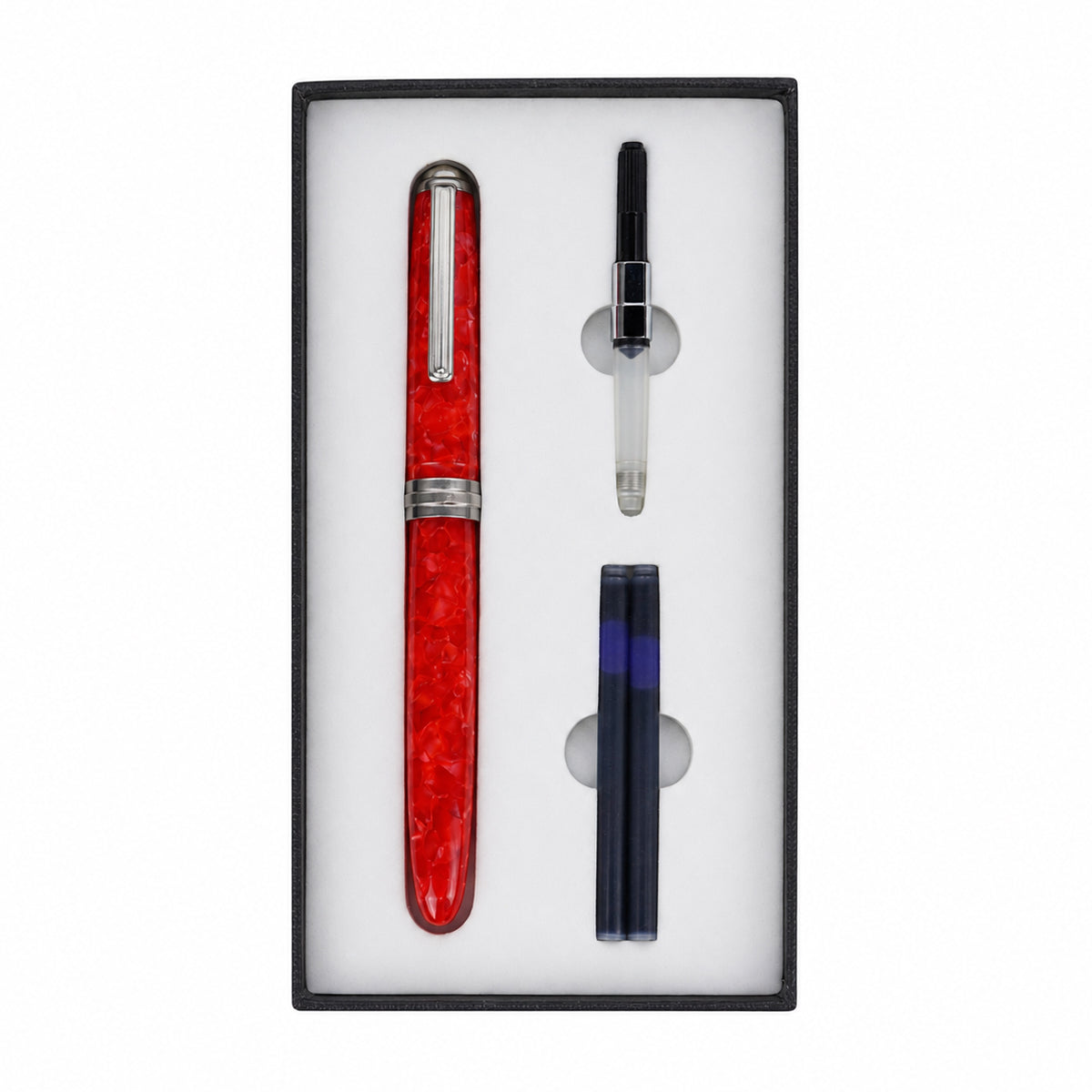 Click Falcon Red Acrylic Fountain Pen — Flex Nib