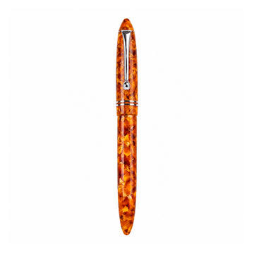 Click Yen Brown Marbled Acrylic Fountain Pen — Fine Nib