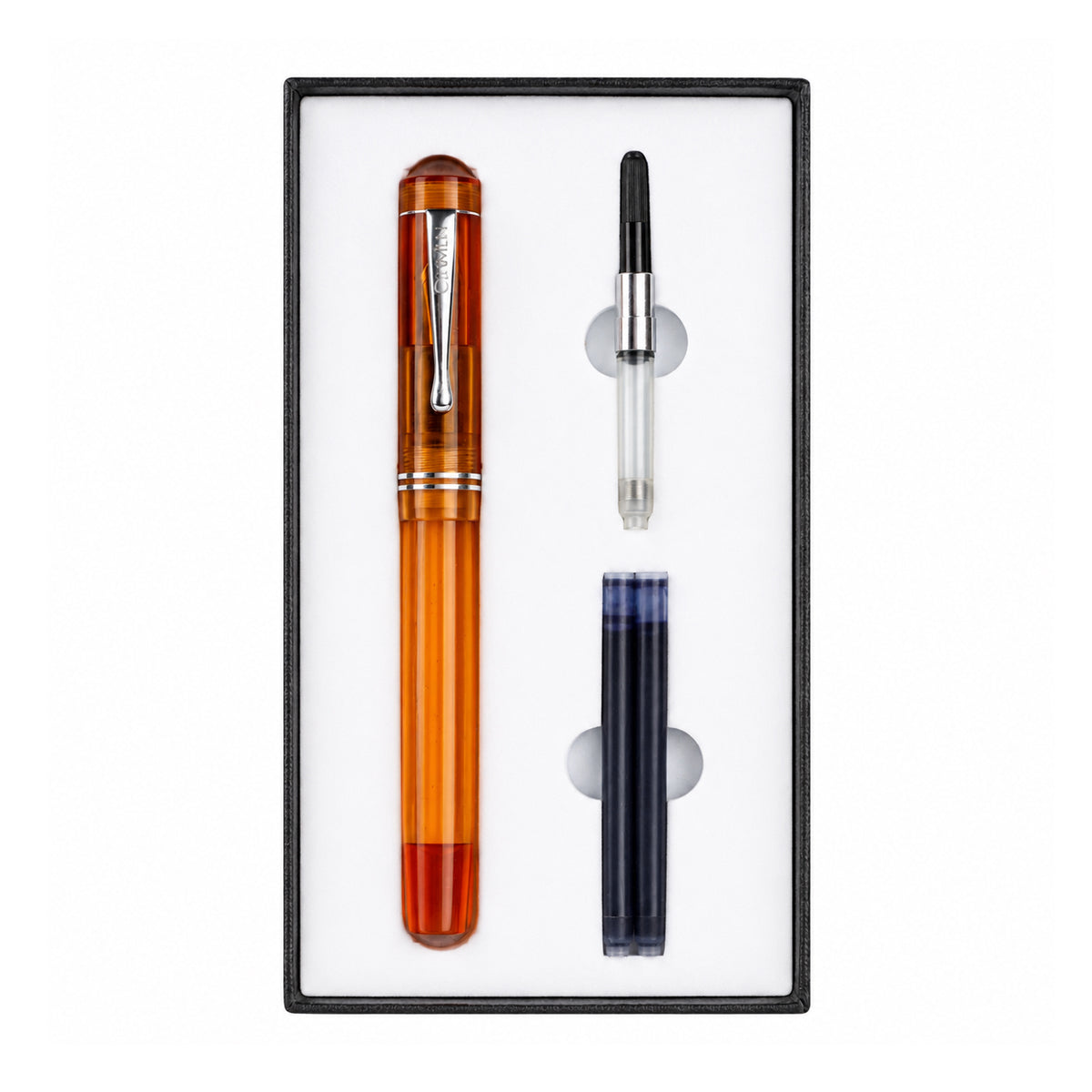 Click Transparent Brown Fountain Pen — Medium Nib