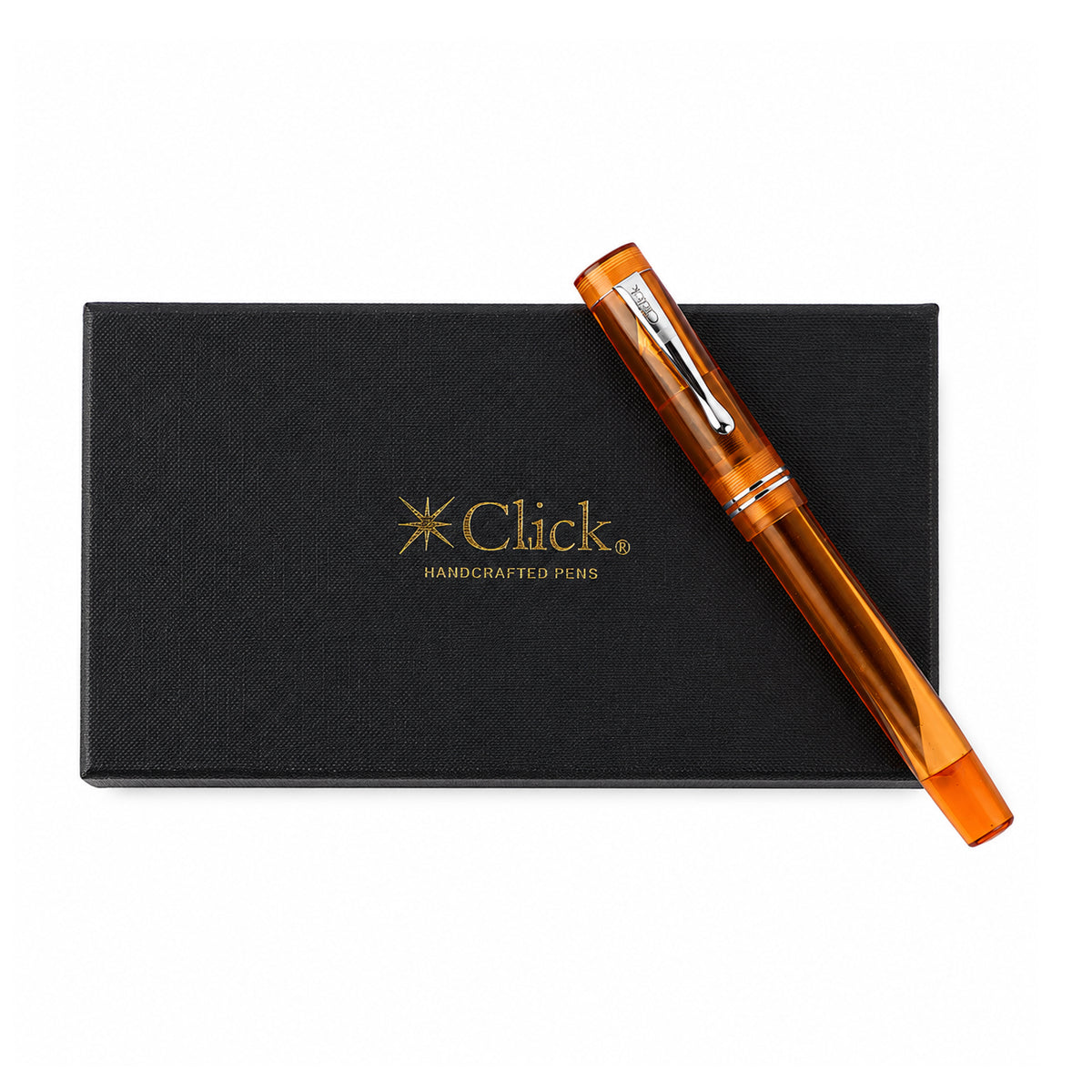 Click Transparent Brown Fountain Pen — Medium Nib
