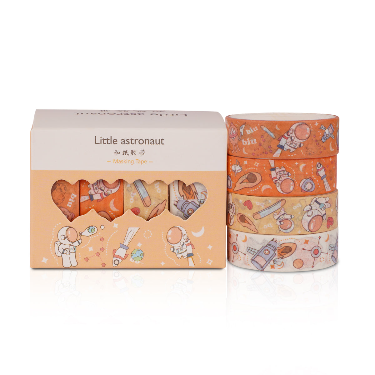 AAC Little Astronaut Masking Tape Set - 4 Rolls Space Theme Orange