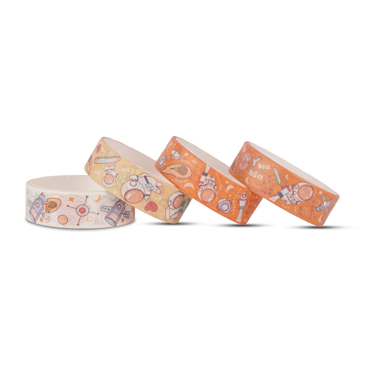 AAC Little Astronaut Masking Tape Set - 4 Rolls Space Theme Orange