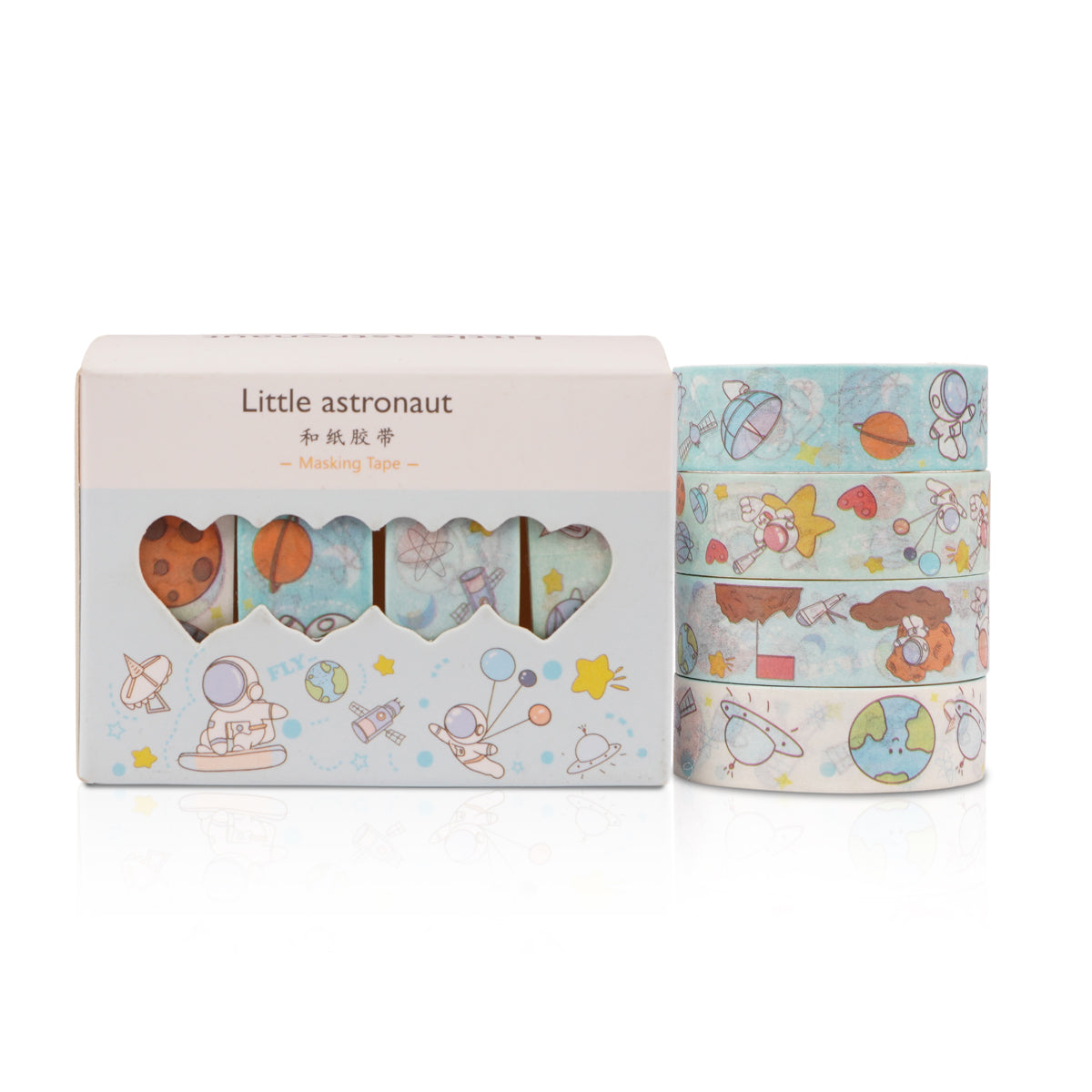 AAC Little Astronaut Masking Tape Set - 4 Rolls Space Theme Light Blue