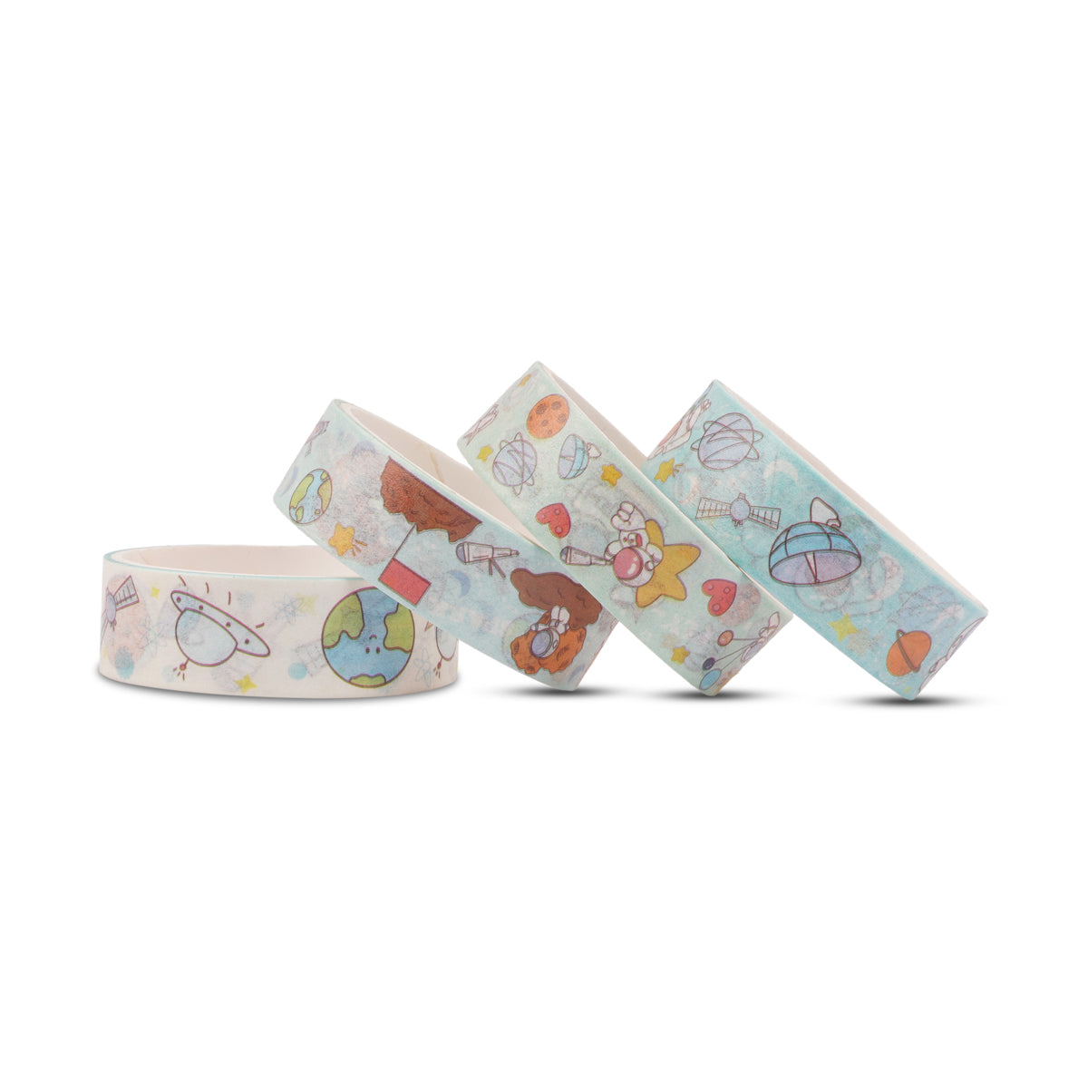AAC Little Astronaut Masking Tape Set - 4 Rolls Space Theme Light Blue