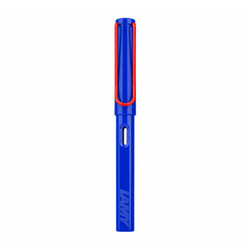 Lamy Safari Blue & Red Fountain Pen – Medium Nib, Ergonomic Triangular Grip