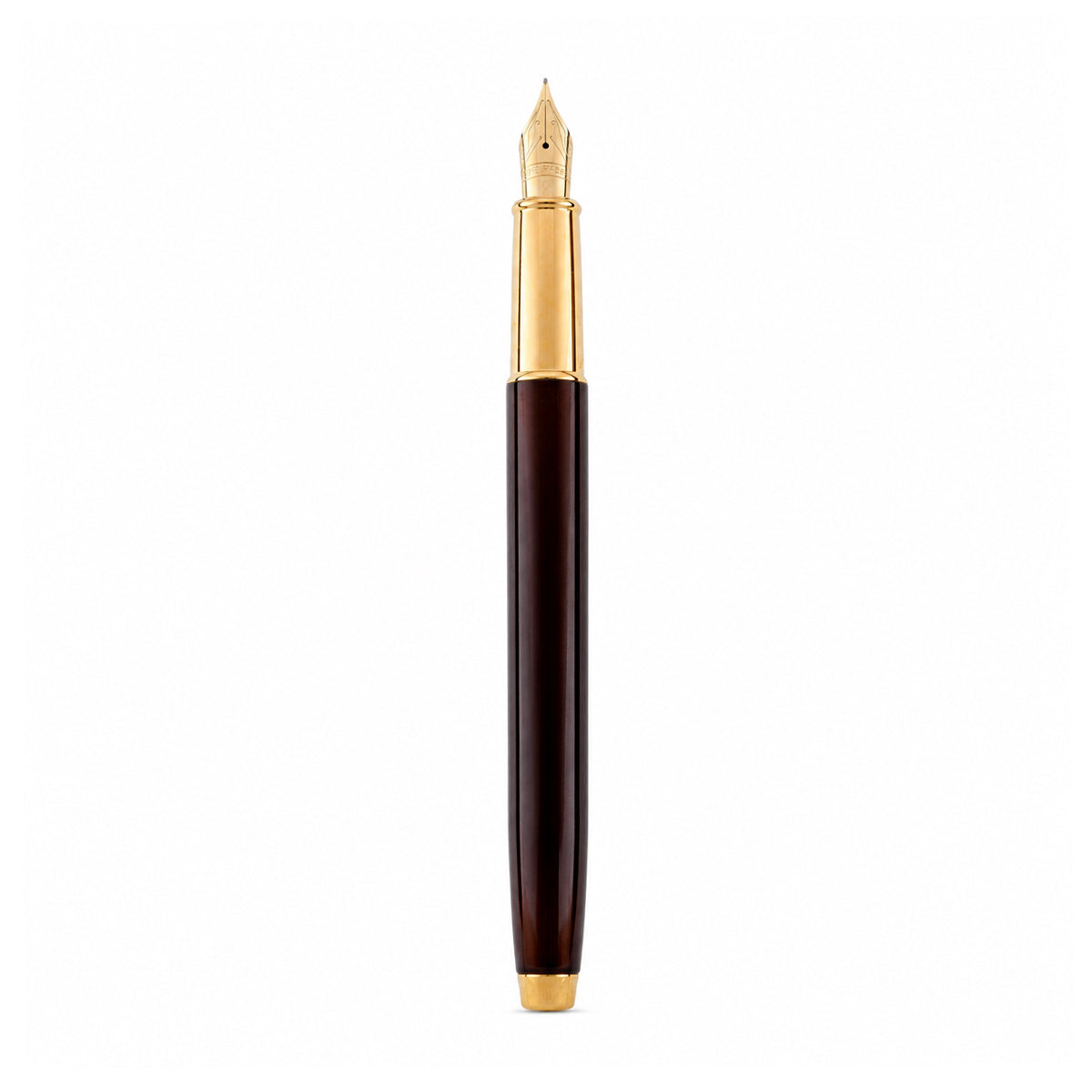Sheaffer 100 Glossy Coffee Brown Fountain Pen – PVD Gold-Tone Trim, Medium Nib