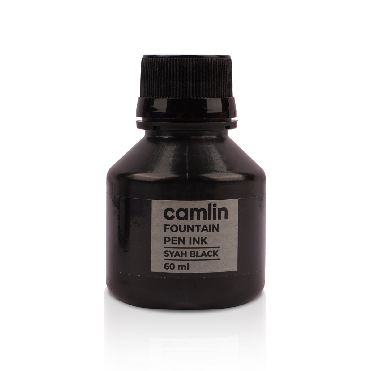 Camlin Syah Black Fountain Pen Ink 60ml Bottle - Dye-Based Smooth Flow