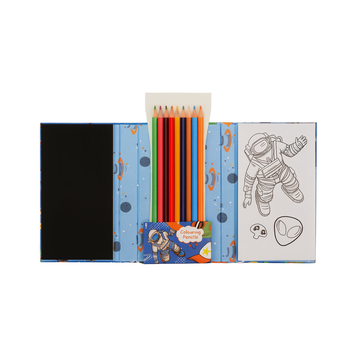 Arav Rocket Theme Kids Colouring Book Set 2 Pads with 10 Colouring Pencils