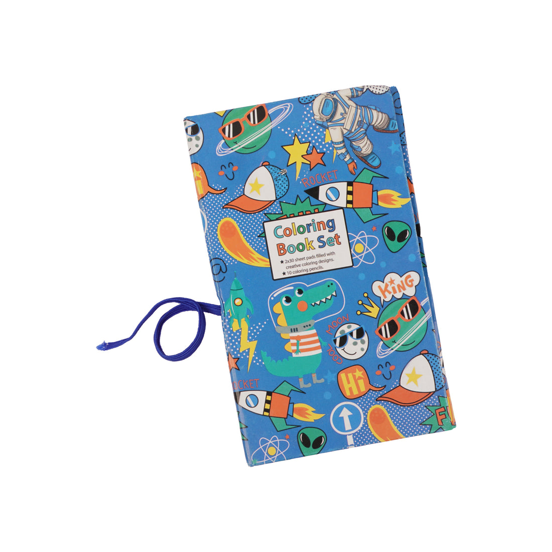 Arav Rocket Theme Kids Colouring Book Set 2 Pads with 10 Colouring Pencils