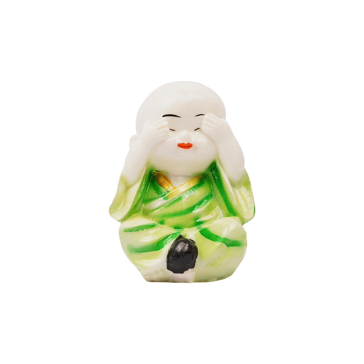 Three Baby Monk Statues | Peaceful & Laughing Buddha Figurine Set