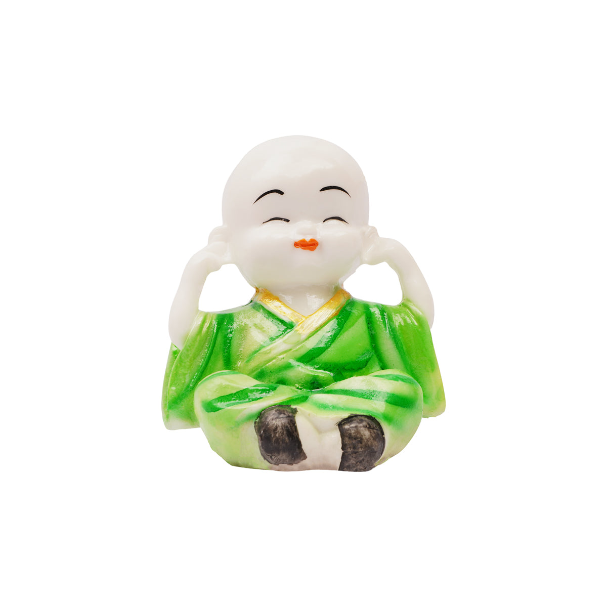 Three Baby Monk Statues | Peaceful & Laughing Buddha Figurine Set