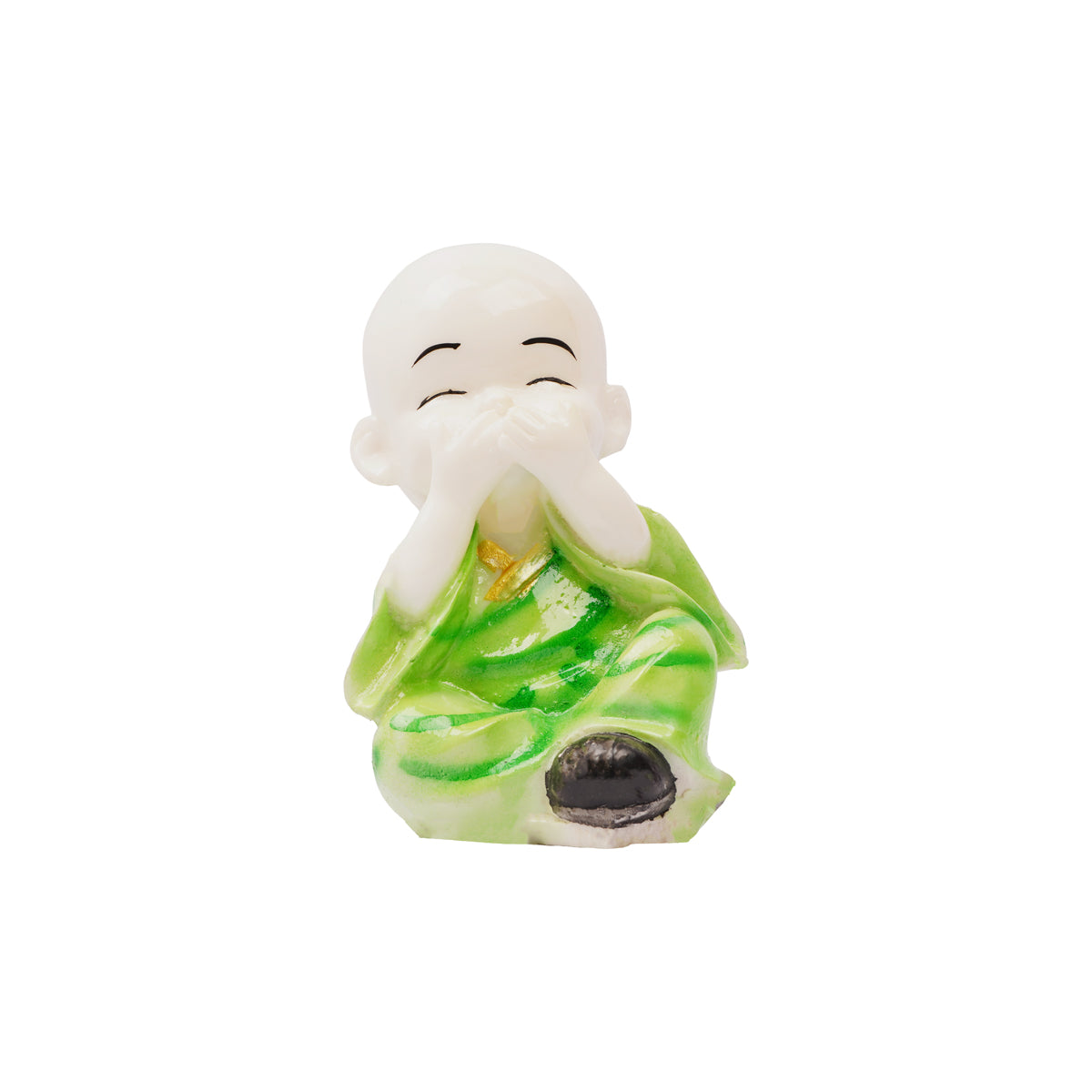 Three Baby Monk Statues | Peaceful & Laughing Buddha Figurine Set