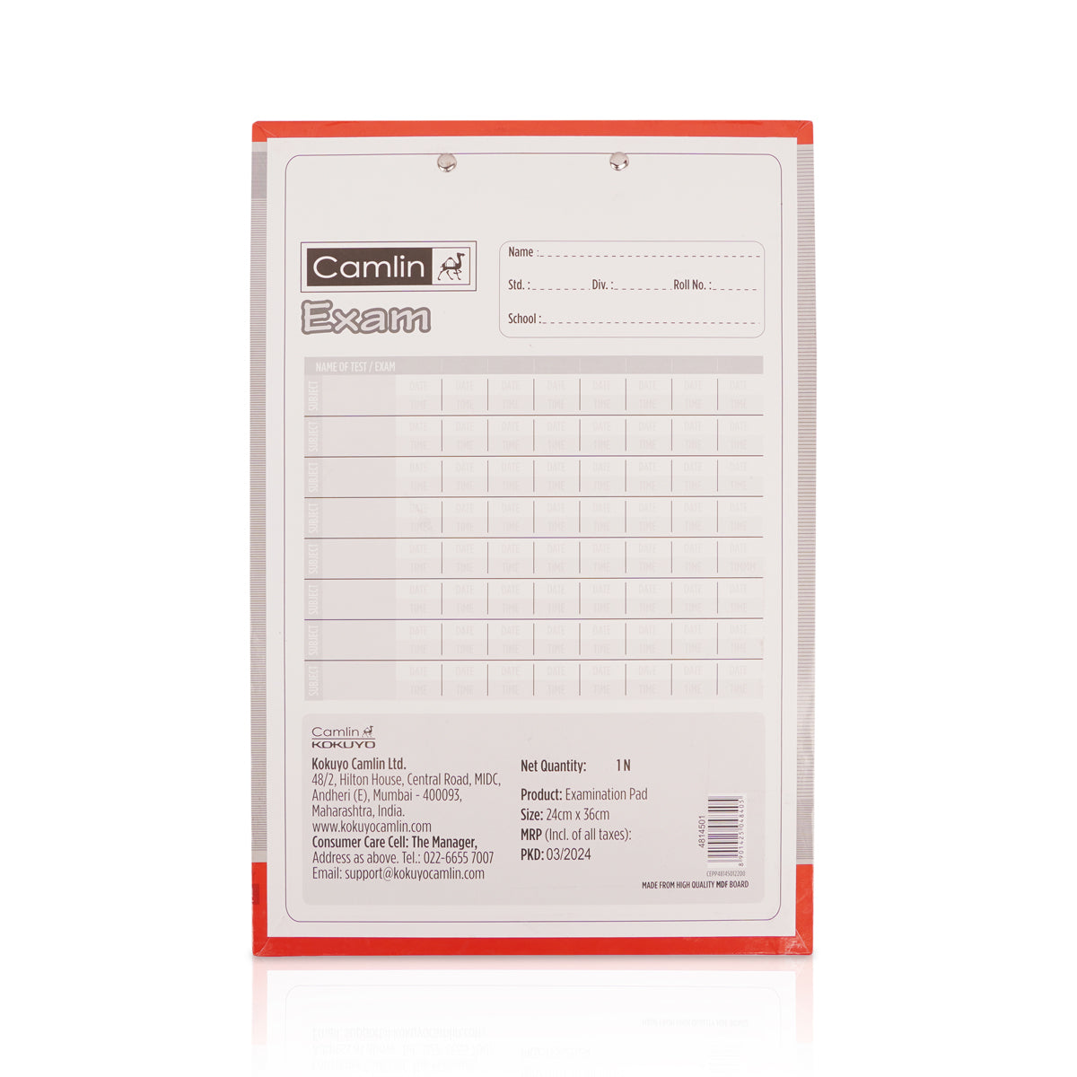Camlin Kokuyo Purple Flower Printed Examination Pad