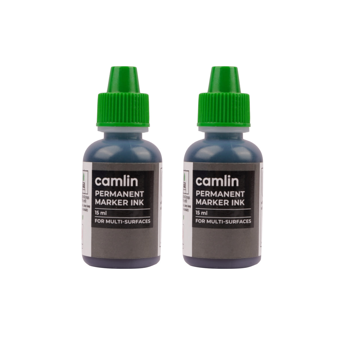 Camlin Permanent Marker Ink Refill - Green 15ml Pack of 2