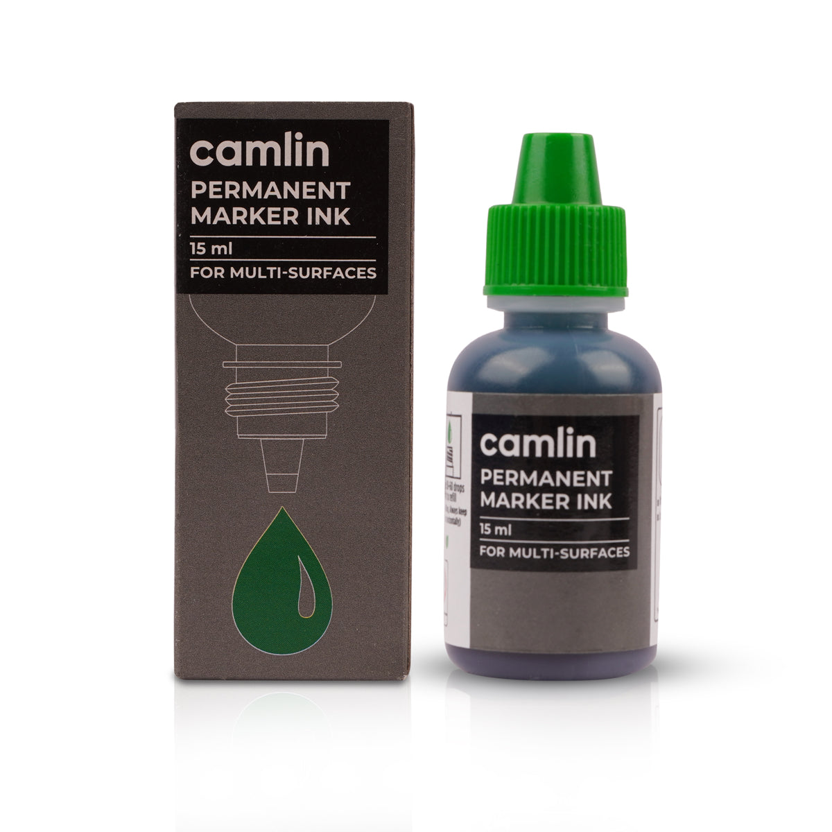 Camlin Permanent Marker Ink Refill - Green 15ml Pack of 2