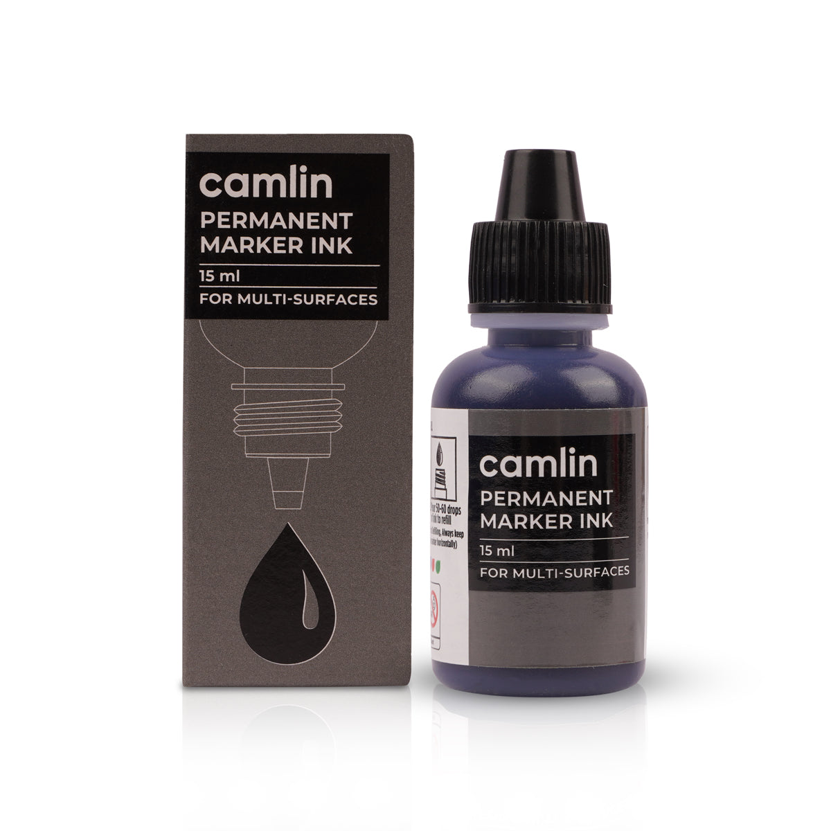 Camlin Permanent Marker Ink Refill - Black 15ml Pack of 2