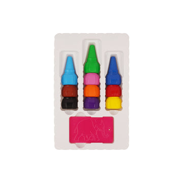 Camlin Finger Crayons – 10 Bright Shades with Free Stencils