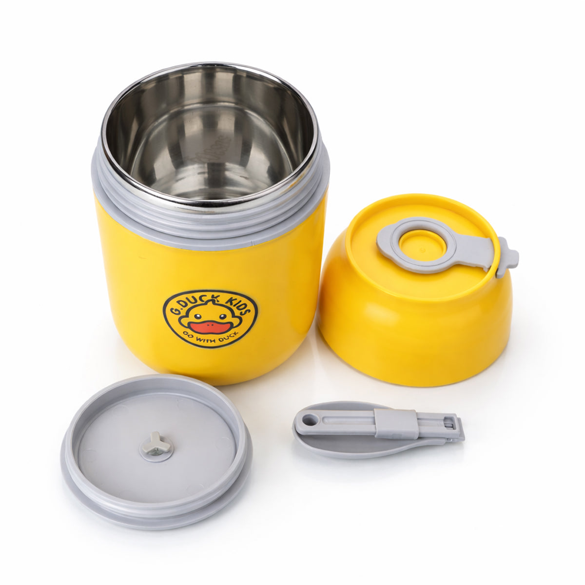 The Writershub Yellow Portable Insulated Breakfast Cup with Spoon