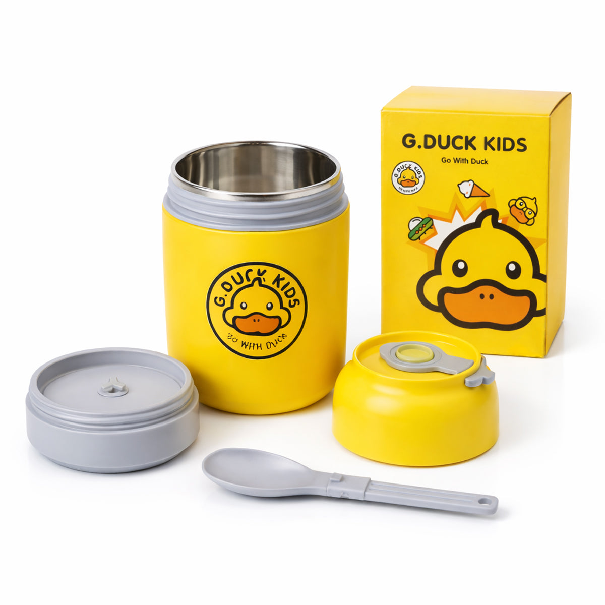 The Writershub Yellow Portable Insulated Breakfast Cup with Spoon