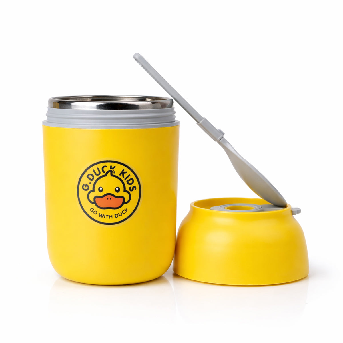 The Writershub Yellow Portable Insulated Breakfast Cup with Spoon