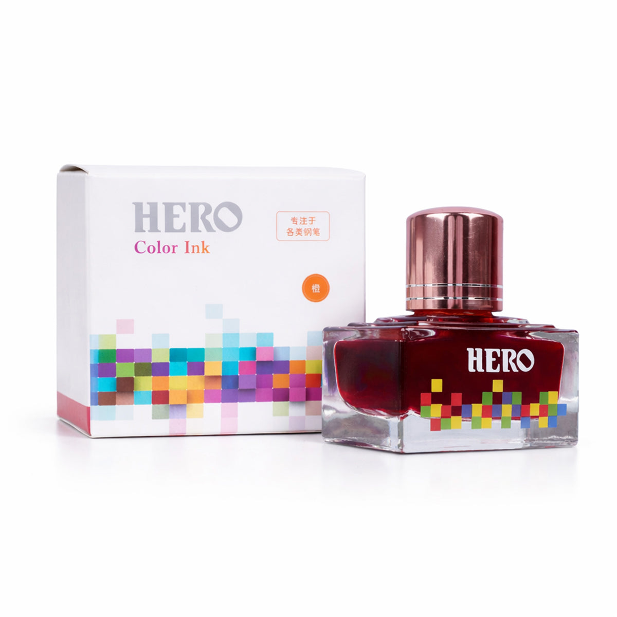 Hero 7111 Orange Fountain Pen Ink Bottle 40ml Dye-Based Ink