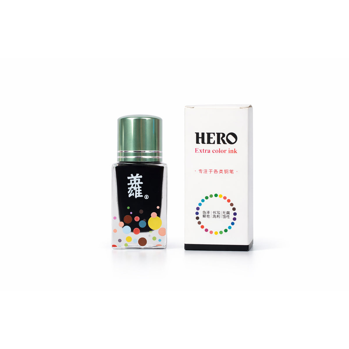 Hero 7308 Green Fountain Pen Ink Bottle — 20 ml