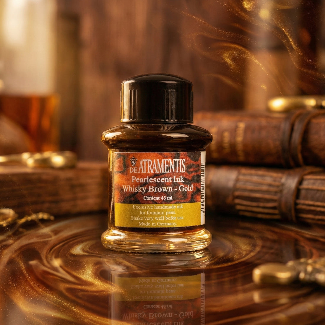 De Atramentis Whisky Brown Gold Ink — 45 ml