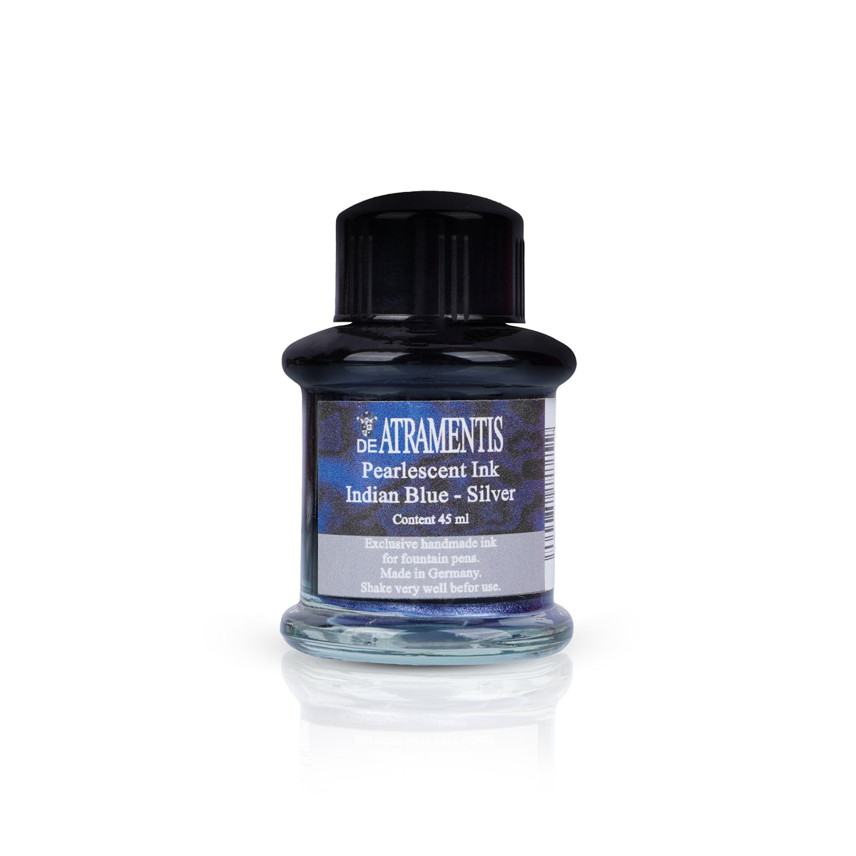 De Atramentis Pearlescent Indian Dark Blue Silver Fountain Pen Ink – 45 ml