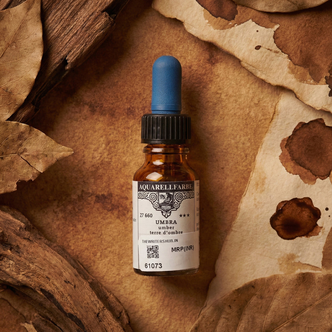 Aquarellfarrbe Umber Liquid Watercolour Ink 12ml Glass Bottle