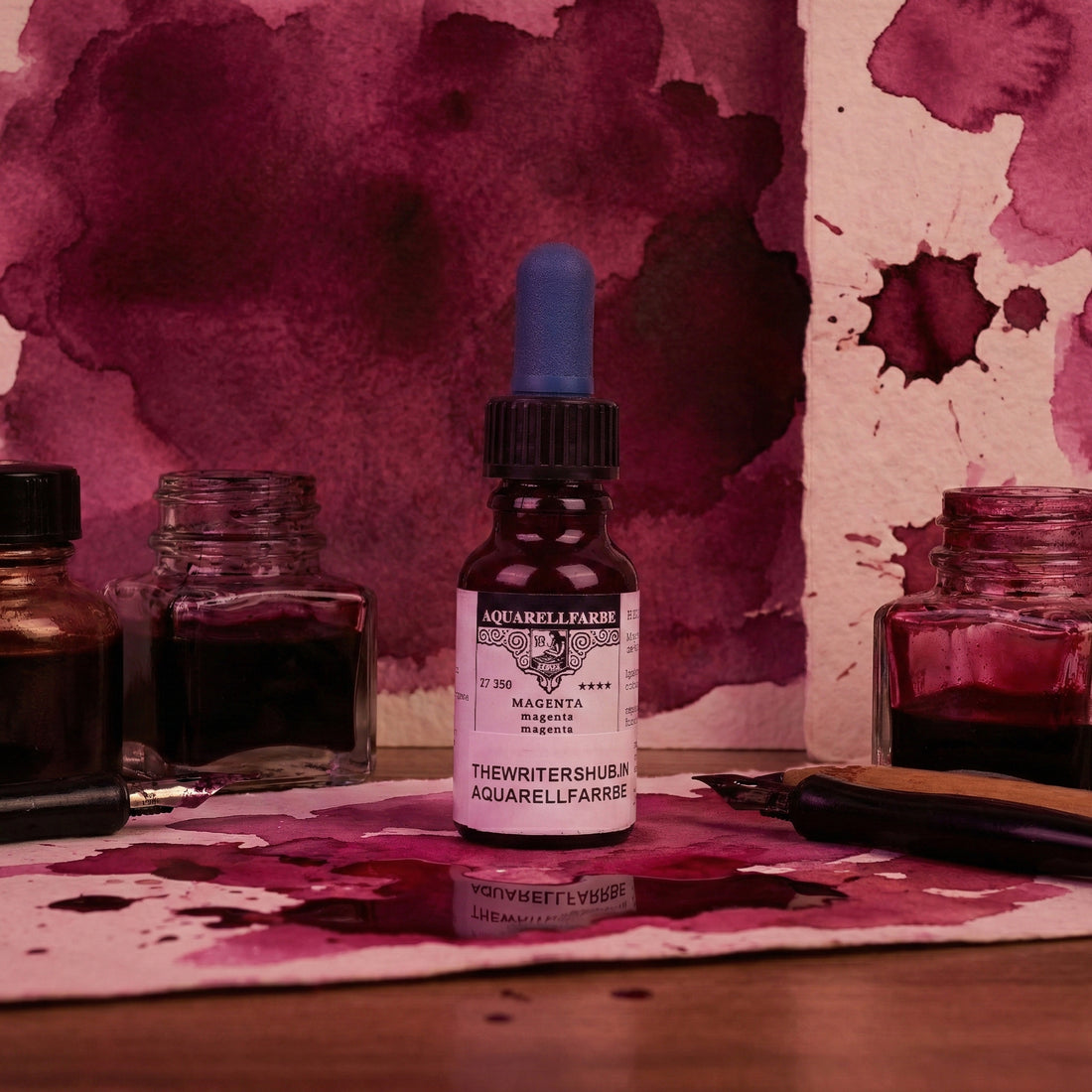 Aquarellfarrbe Magenta Liquid Watercolour Ink 12ml Glass Bottle