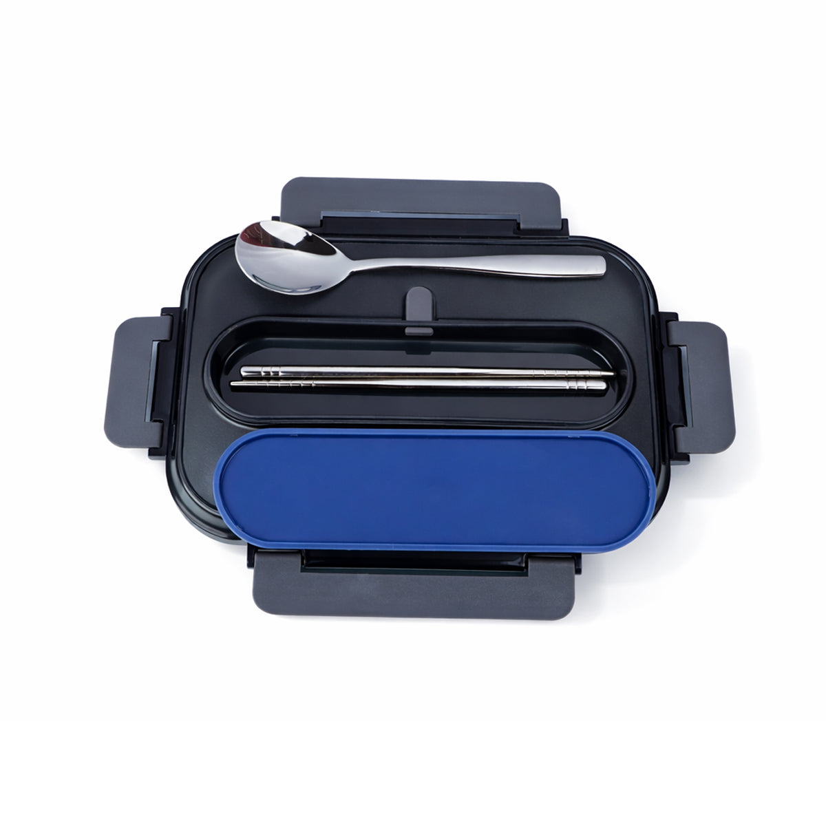 The Writershub Leakproof 2-Compartment Lunch Box with Spoon & Chopsticks