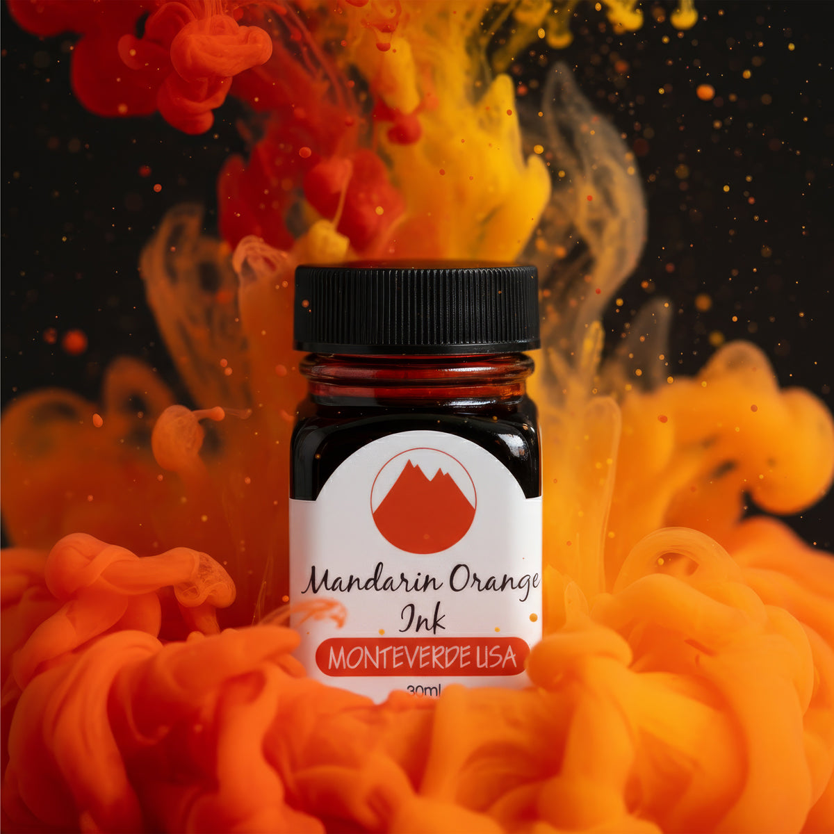 Monteverde USA Fountain Pen Ink – Mandarin Orange, 30ml Premium Glass Bottle