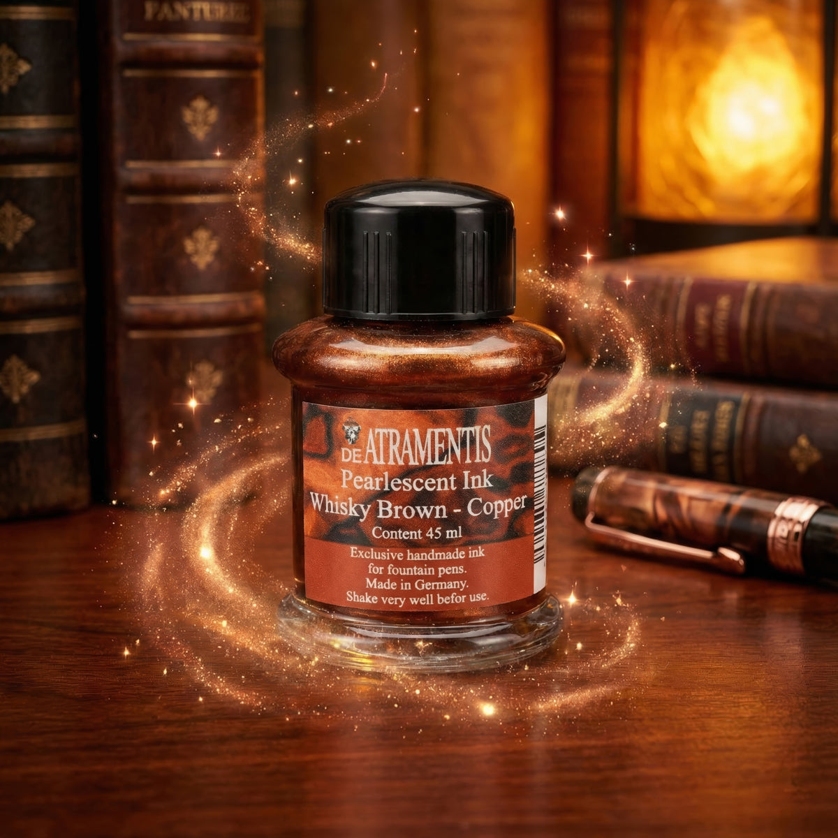De Atramentis Whisky Brown Copper Ink – 45ml Glass Bottle