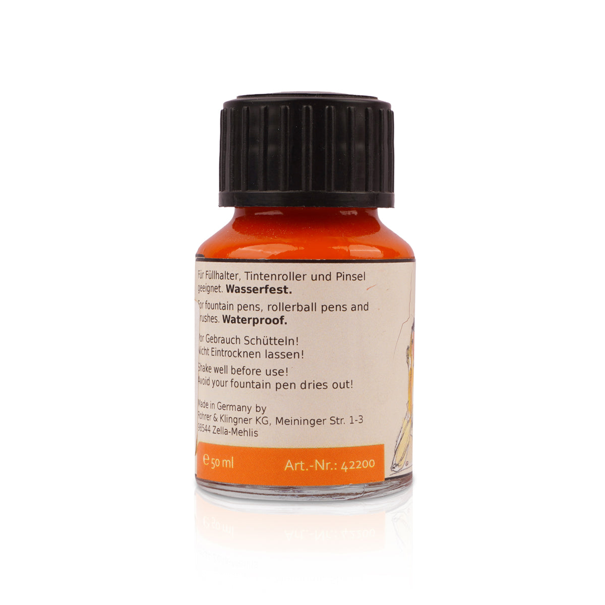Schreibtinte Carmen Orange Pigment Ink 50ml - Waterproof Sketch Fountain