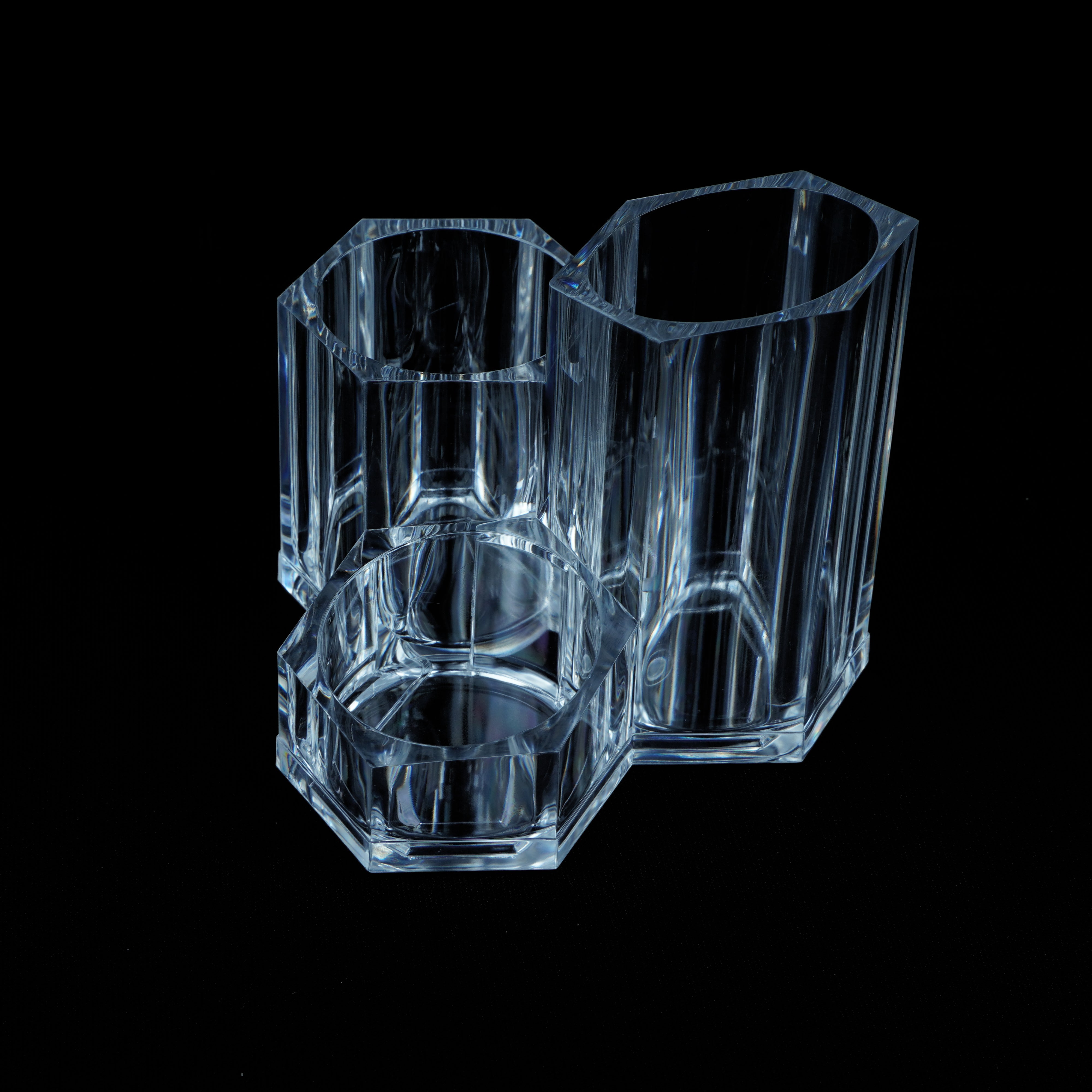 The Writershub Transparent Desk Organizer Holder – 3-Compartment, 11.5 cm
