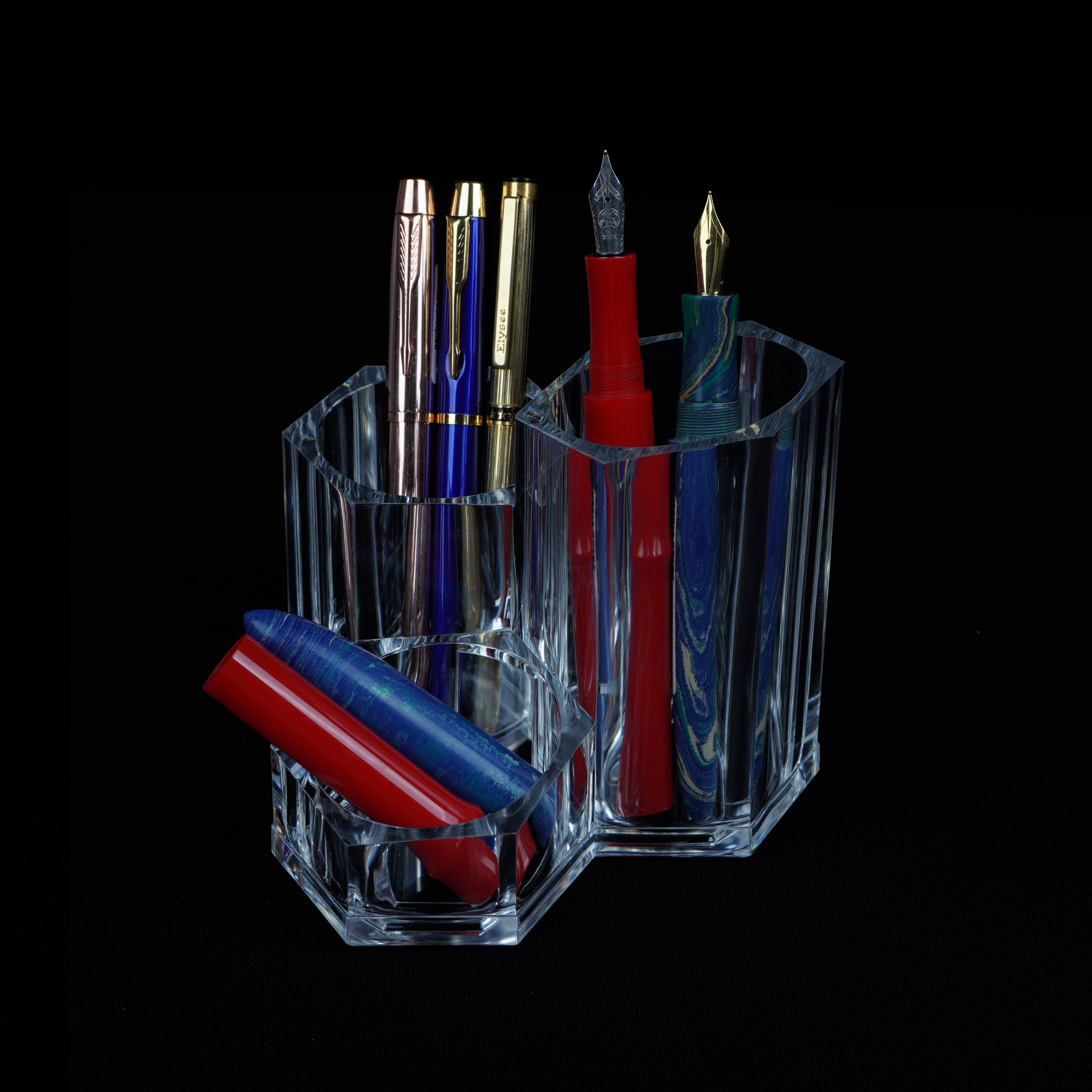 The Writershub Transparent Desk Organizer Holder – 3-Compartment, 11.5 cm