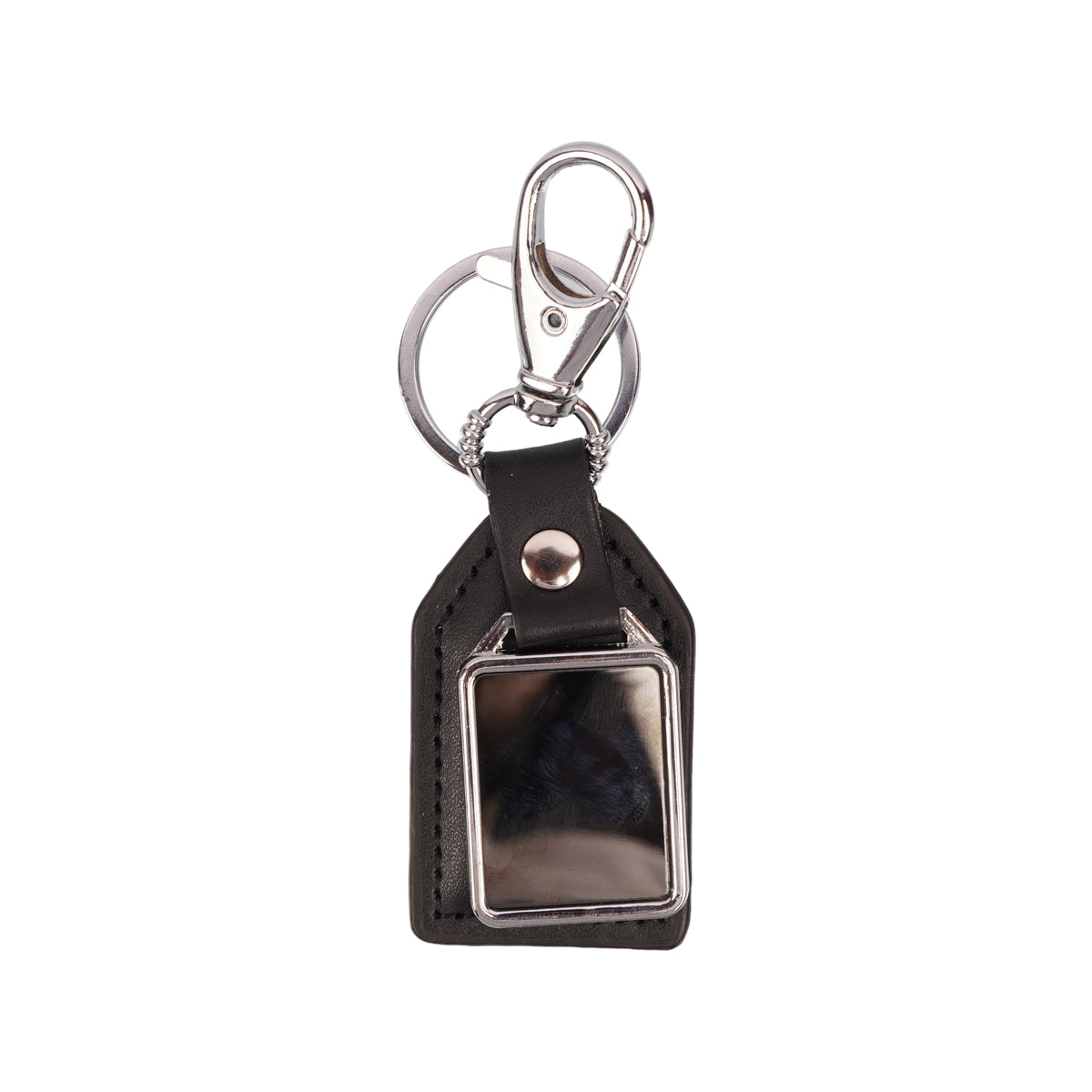 Premium Black & Chrome Metal Ballpoint Pen with Matching Faux Leather Keychain Gift Set