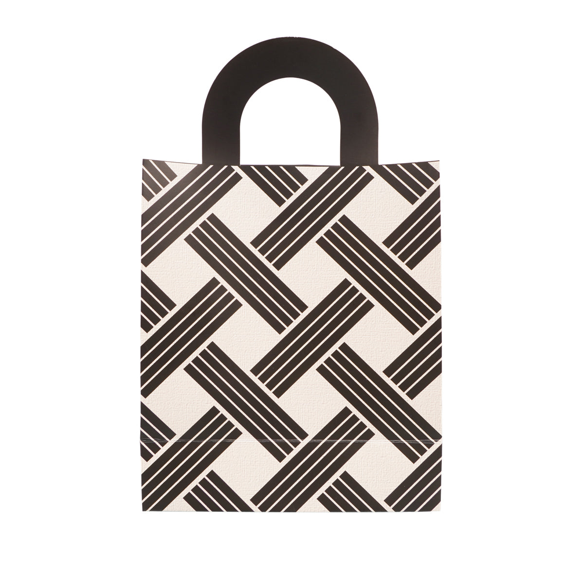Premium Black & White Geometric "Thank You" Gift Bag with Handle (Pack of 12)