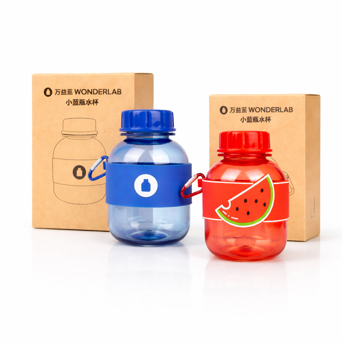 The Writershub 350ml Leak-Proof Water Bottle with Strap - Blue/Red