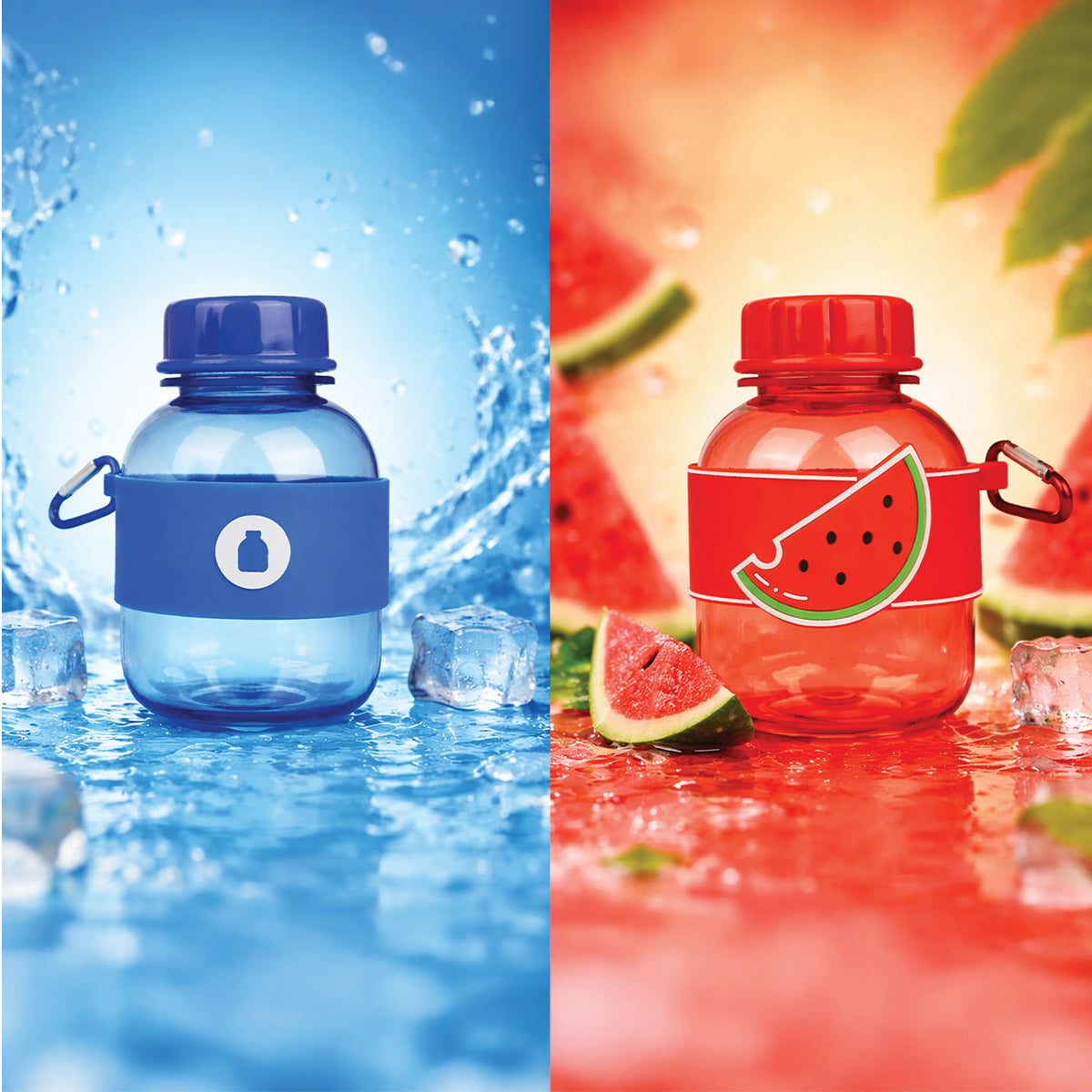 The Writershub 350ml Leak-Proof Water Bottle with Strap - Blue/Red
