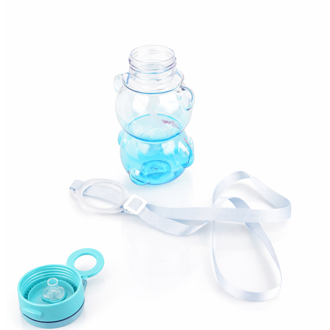 The Writershub Adorable Bear Kids Straw Water Bottle - Blue/Green/Brown