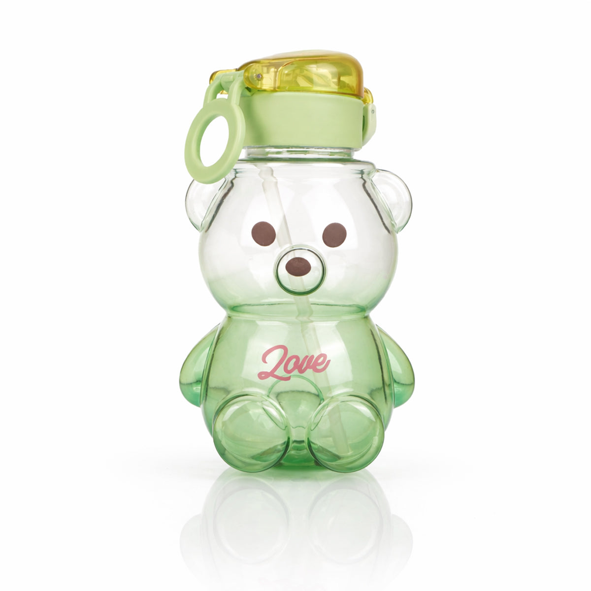 The Writershub Adorable Bear Kids Straw Water Bottle - Blue/Green/Brown