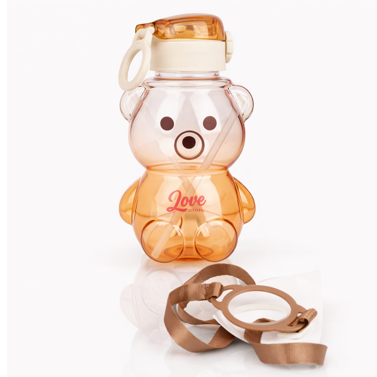 The Writershub Adorable Bear Kids Straw Water Bottle - Blue/Green/Brown