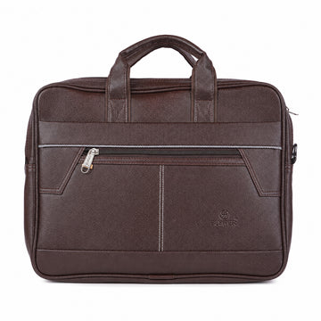 The Writershub Premium Brown Leather Office Laptop Bag
